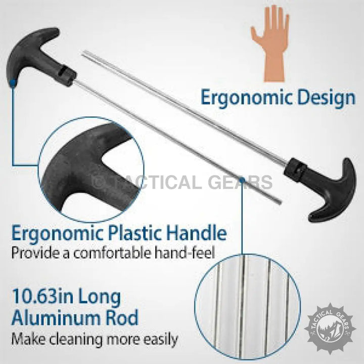Universal Cleaning Kit with two black-handled aluminum cleaning rods for cal brush and mop