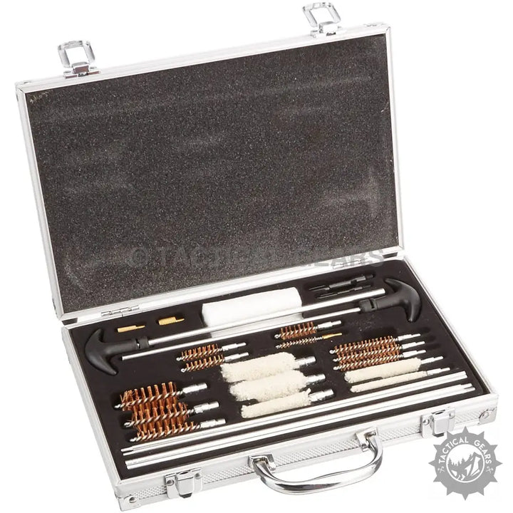 Universal Cleaning Kit with cal brush and cleaning mop in a silver aluminum case