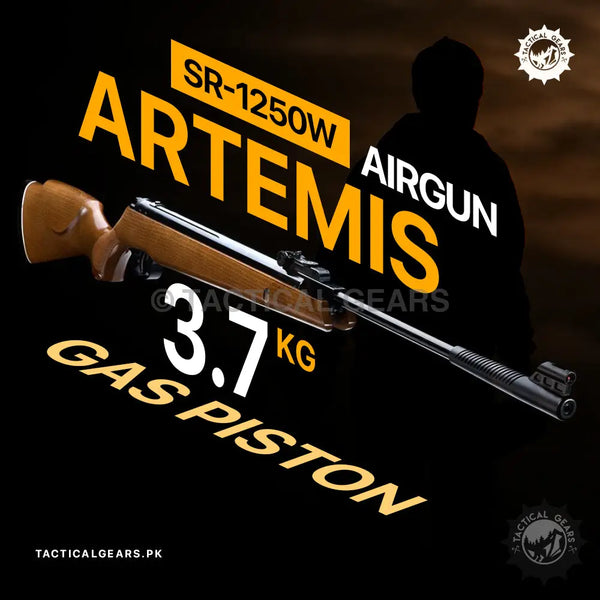 Wooden stock break barrel airgun showcasing Artemis SR-1250W Airgun for precision shooting