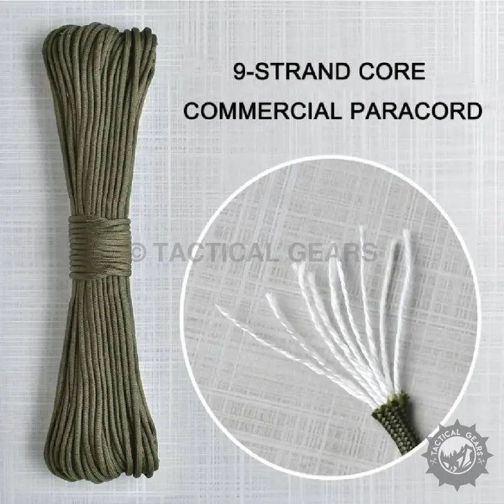 Green 9-strand core commercial paracord rope, 4mm paracord for outdoor projects