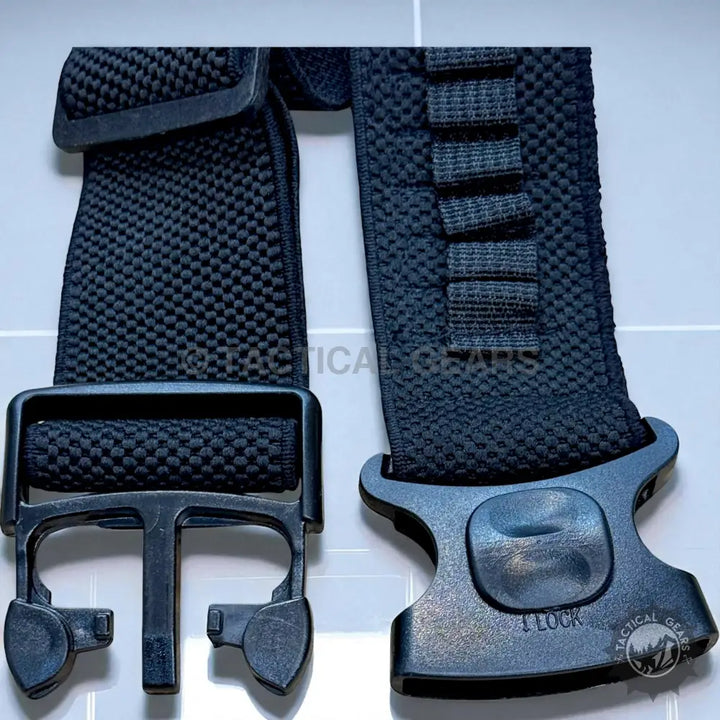 Black nylon tactical belt with quick-release buckles and loops for Belt Holster and Tactical Belt