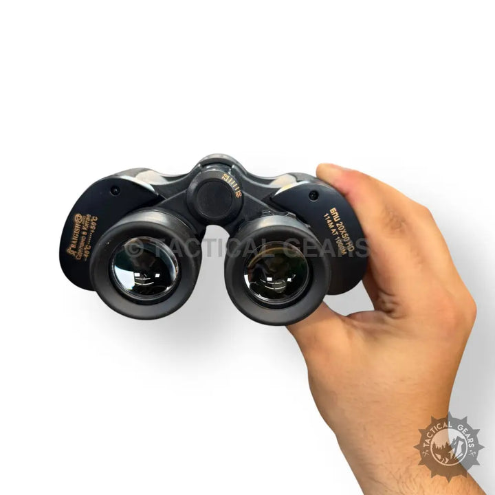 Black Baigish 20x50 28mm binoculars with central focus wheel and strap loops
