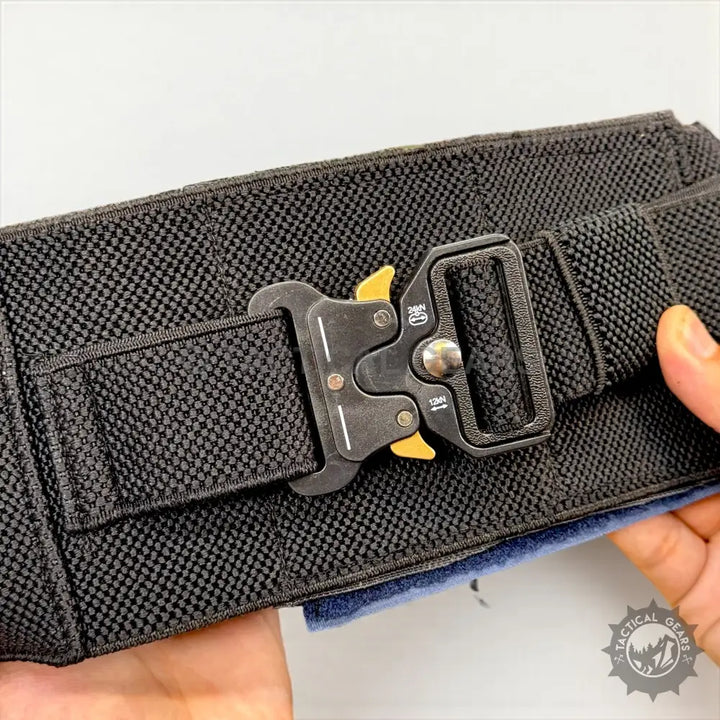 Black tactical belt with quick-release buckle for Belly Band Holster and magazine pouches