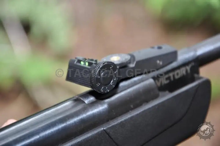 LB-600 Air Rifle 5.5mm black pellet gun with fiber optic sight and factory set trigger blade