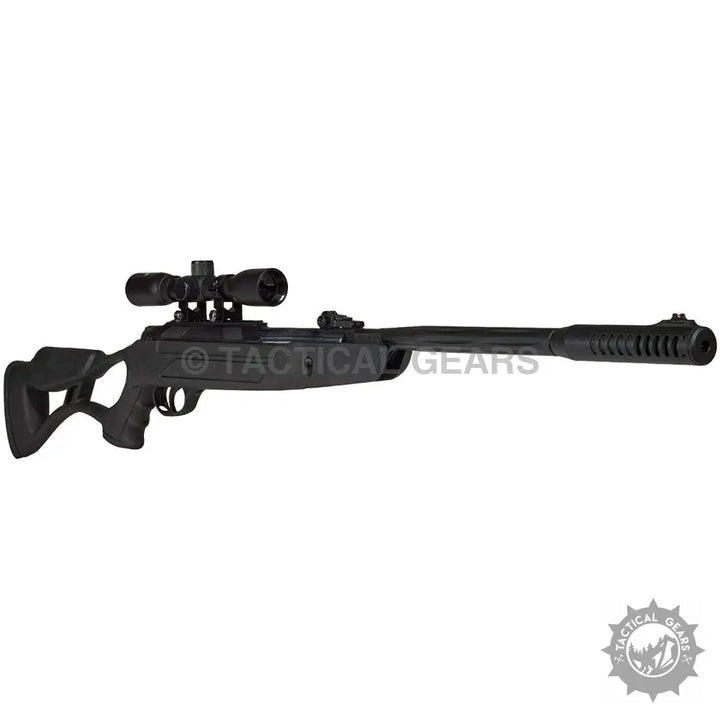 Black HATSUN Single Shot Break Barrel AirTact ED Air Rifle with Optima 4x32 Scope and Steel Barrel