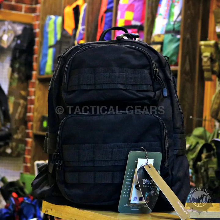 Black Buck Bag tactical backpack with MOLLE webbing and multiple compartments