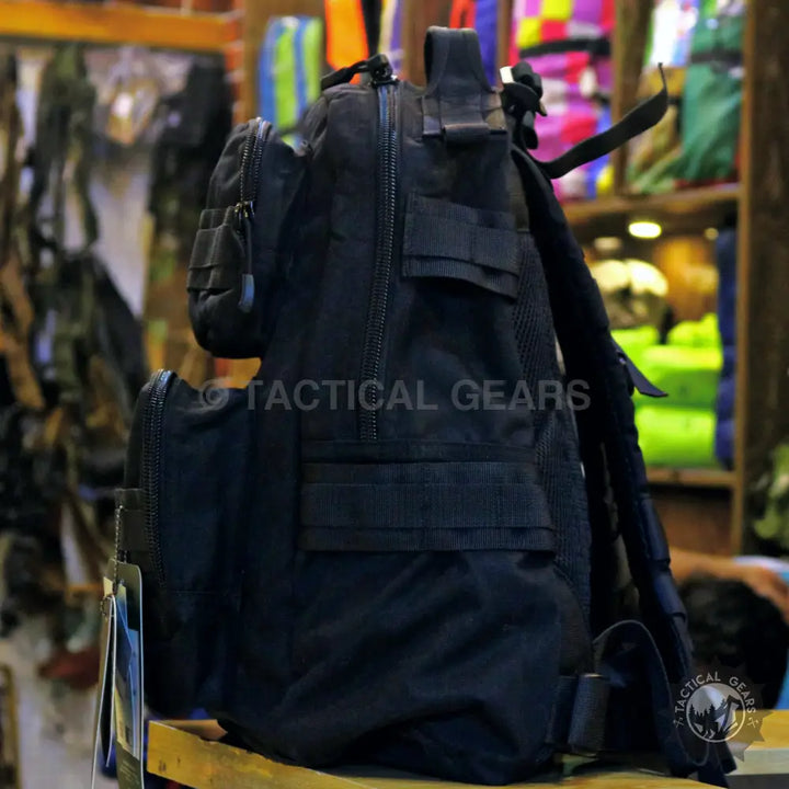 Black Buck Bag tactical backpack with multiple external pockets and adjustable straps