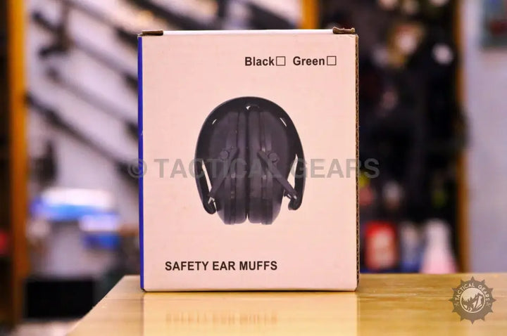 Viking V1 Ear Muffs in white box with black safety ear muffs and color options