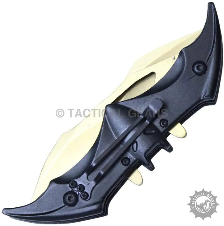 Dark Knight Spring Assisted Dual Batman Tactical Folding Knife with black metal stainless steel blade