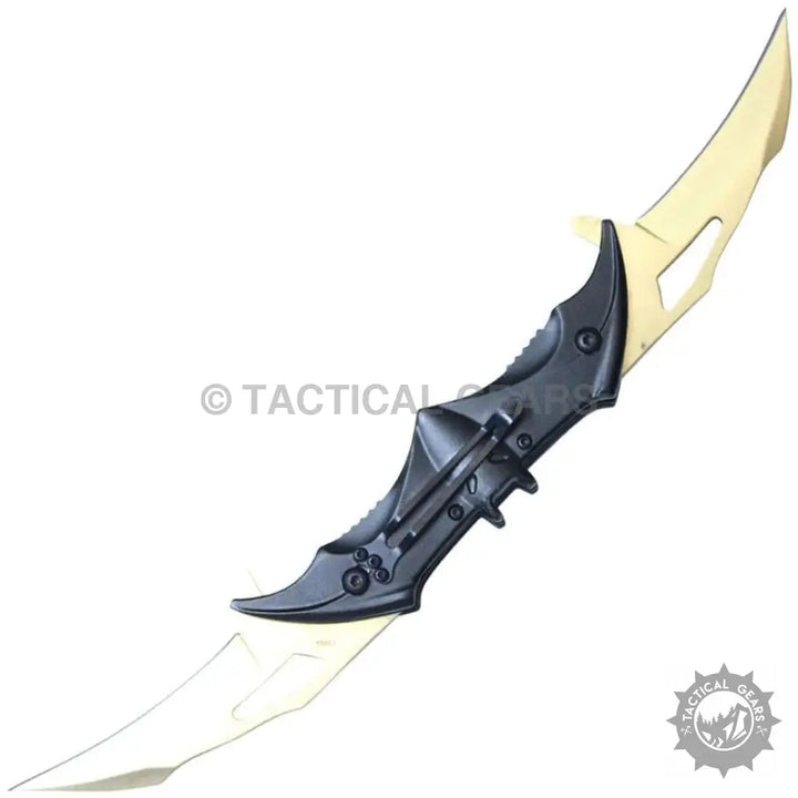 Dark Knight Spring Assisted Dual Batman Tactical Folding Knife with black metal stainless steel blade