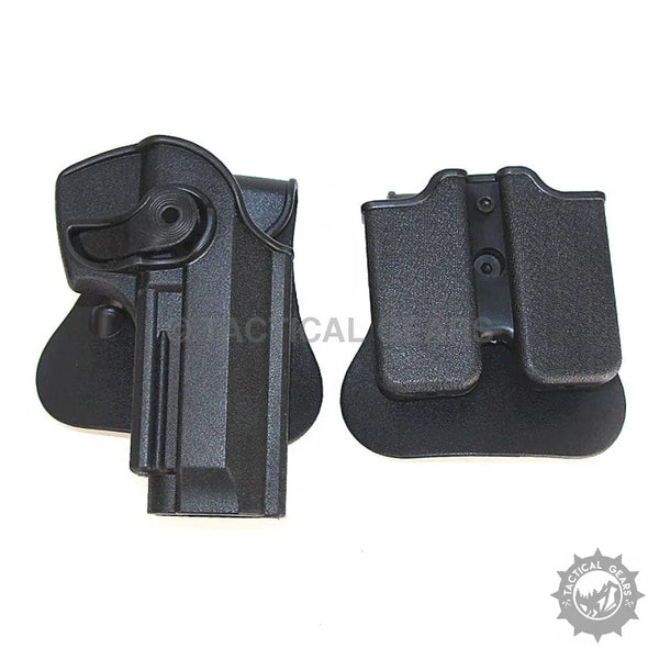 Black polymer holster with mag pouch for Beretta pistols, durable and secure fit