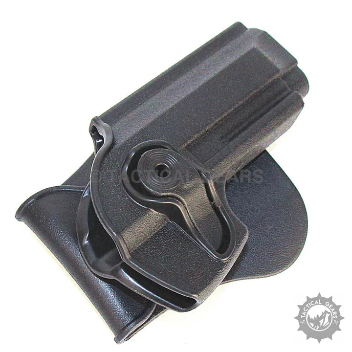Black polymer holster with mag pouch for Beretta pistols featuring rugged molded design
