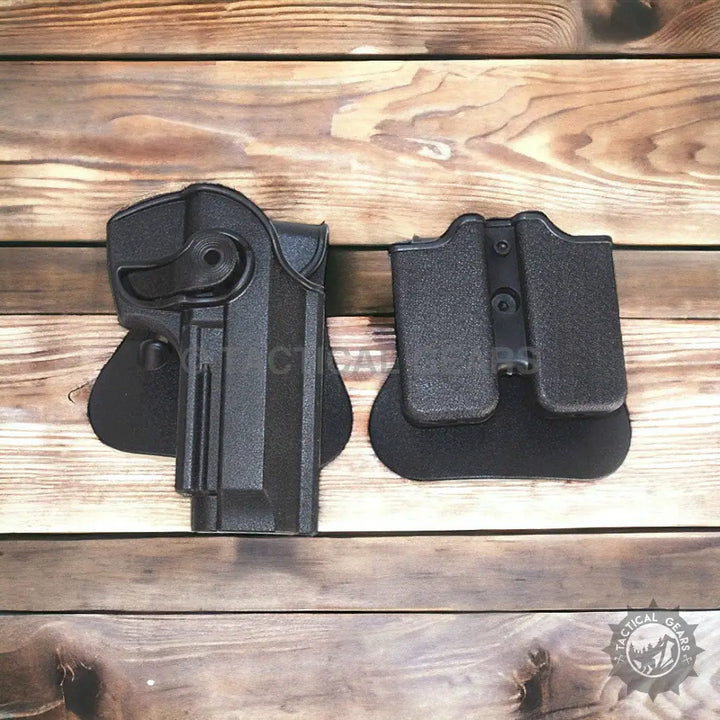 Black polymer holster with mag pouch for Beretta pistols for secure carrying