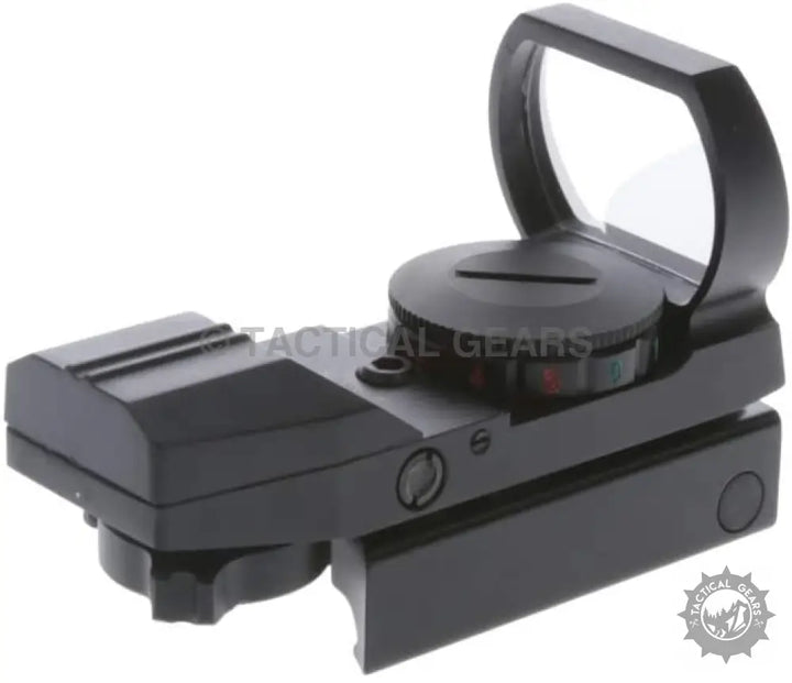 Black tactical Truglo Reflex Red Dot Sight with open reflex design and adjustable brightness