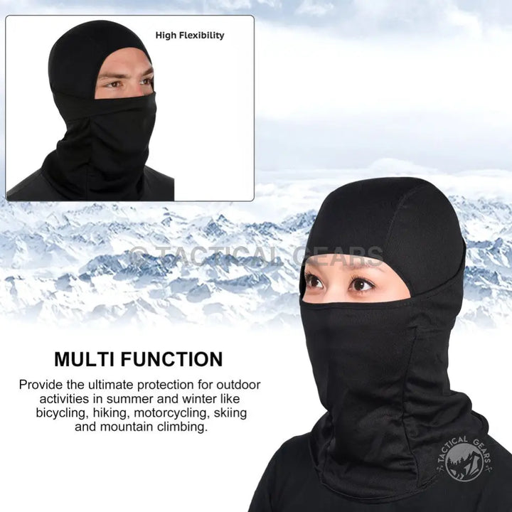 Black Balaclava Ski Mask Tactical Under Armor Hood for Ultimate Outdoor Adventure Partner