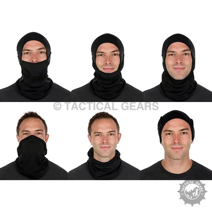 Black tactical under armor hood ski mask versatile neck gaiter adventure partner for outdoor activities