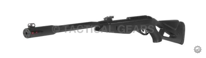 Black air rifle with synthetic stock and iron sights for Gamo Whisper Fusion air rifle