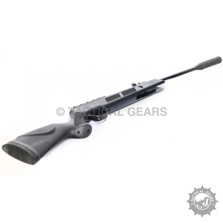 Black Artemis SR 1000 Air Rifle with synthetic stock and silencer, piston air rifle