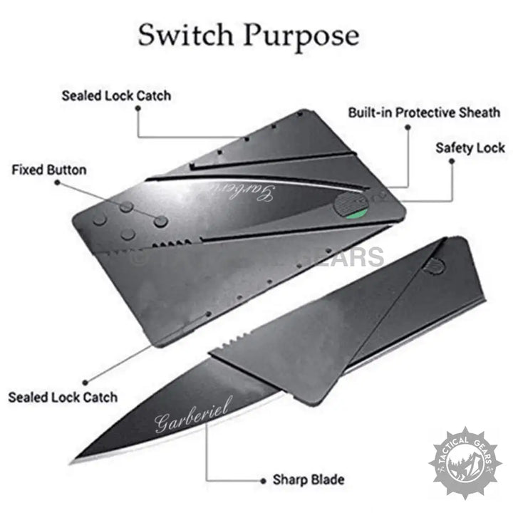 Credit card-sized folding utility knife with sharp blade and protective sheath for versatile use
