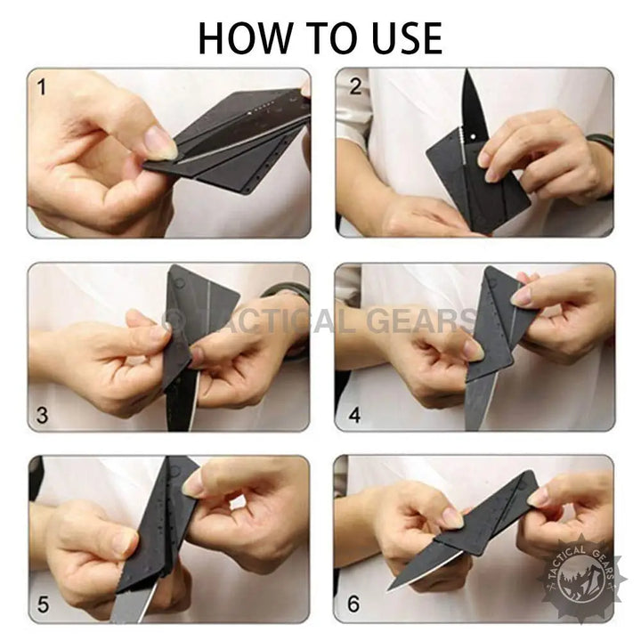 Garberiel Credit Card Knife Black Tactical Sharp Blade transforms from flat card to blade
