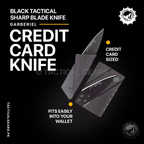 Garberiel Credit Card Knife Black Tactical Sharp Blade Knife Knives
