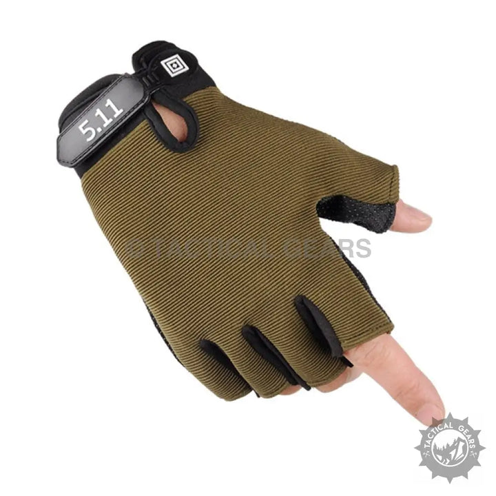 5.11 Half Finger Anti Skid Gloves Green Wearables