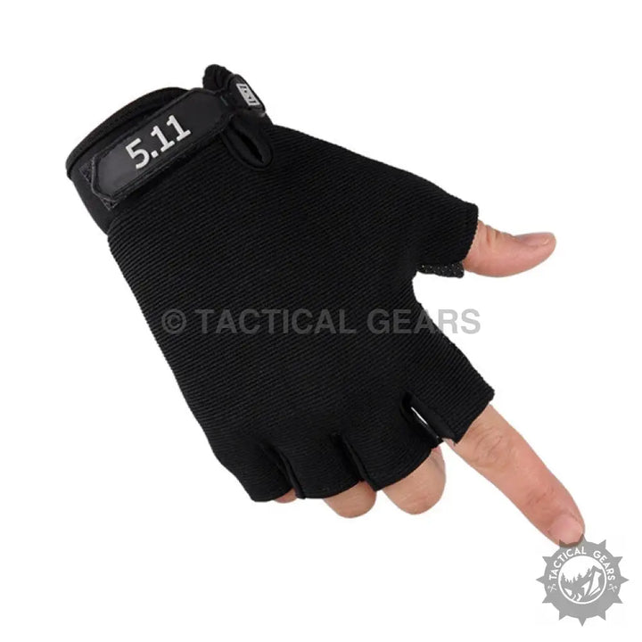 5.11 Half Finger Anti Skid Gloves Black Wearables