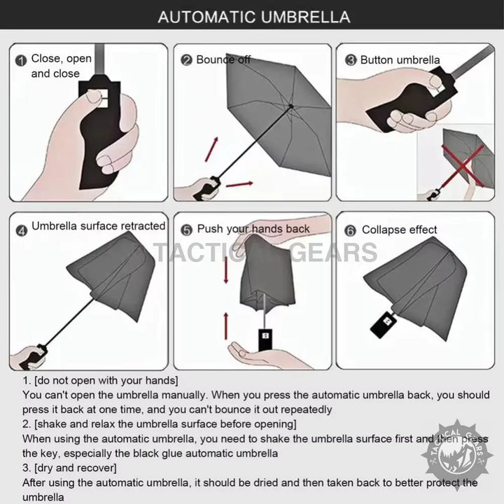 Instructions for using BMW Folding Umbrella with LED Navigation Light for easy handling