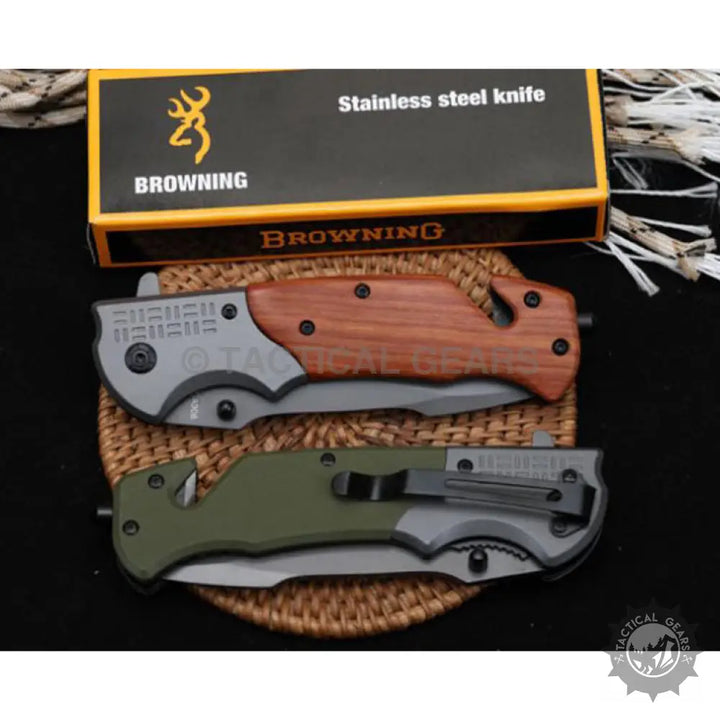 Browning DA308 tactical knife with stainless steel foldable blade