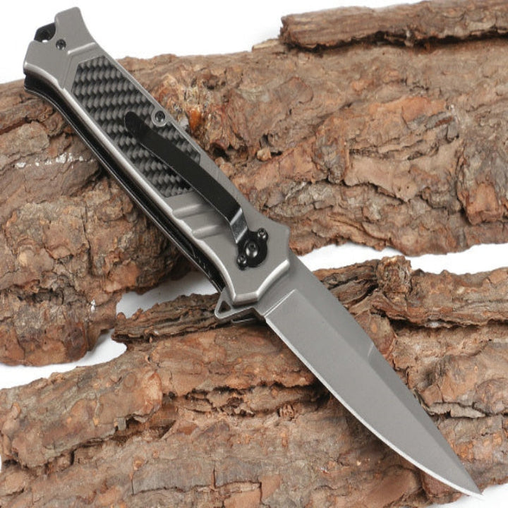 Browning-F129 folding knife with 3cm carbon fiber handle and stainless steel blade