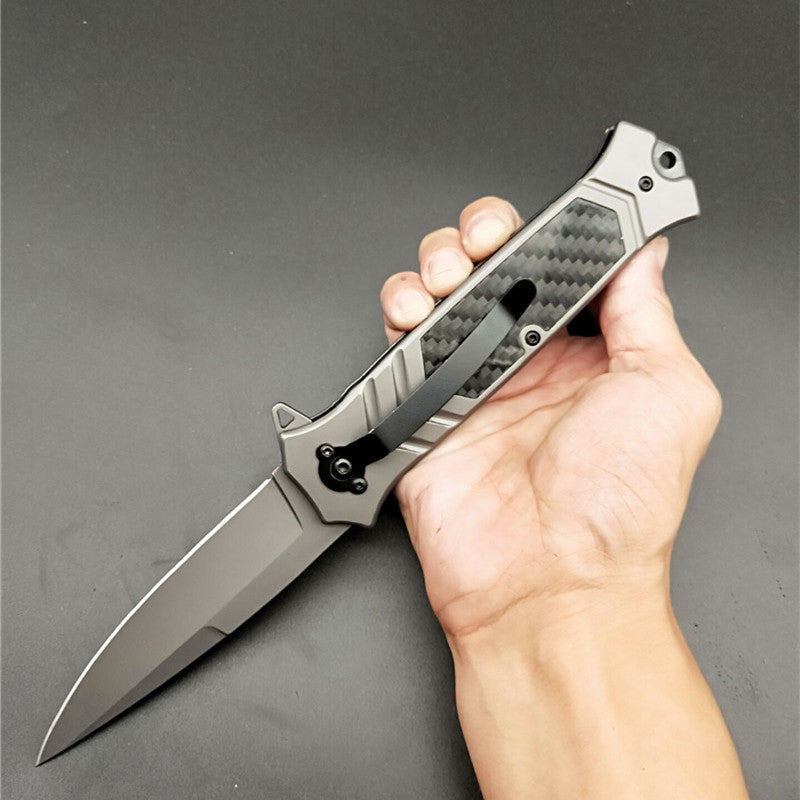 Browning-F129 folding knife with carbon fiber handle, 3cm stainless steel blade