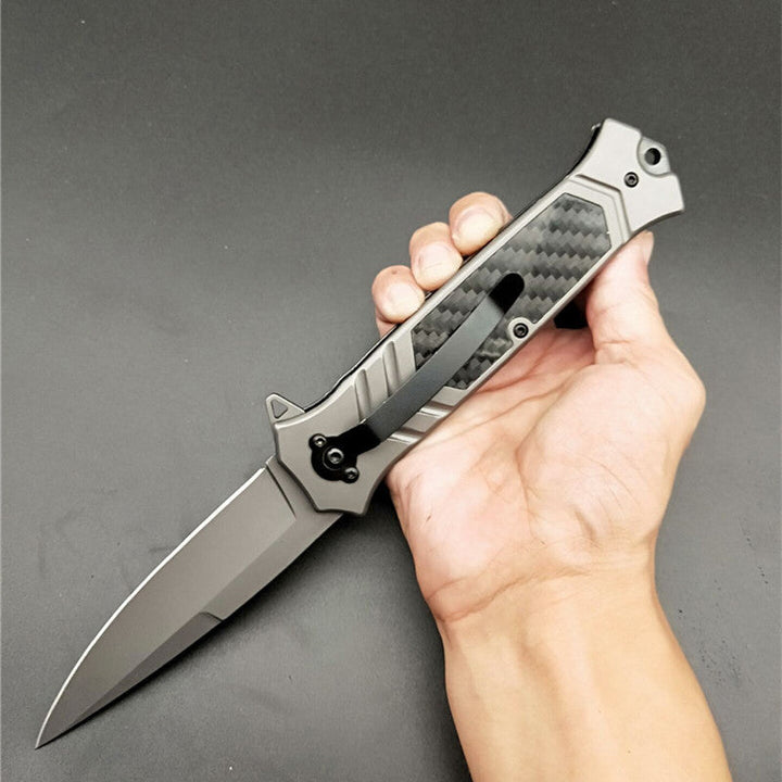 Browning-F129 folding knife with carbon fiber handle, 3cm stainless steel blade