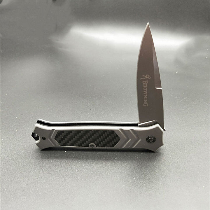 Browning F129 folding knife with 3cm carbon fiber handle and stainless steel blade