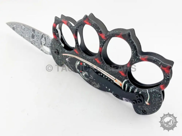 Browning X-81 folding knife with skull knuckle duster and 50cm blade