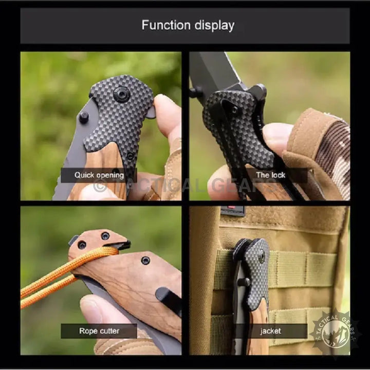 Browning X50 Folding Knife with quick-opening, locking, and rope-cutting features for outdoor use