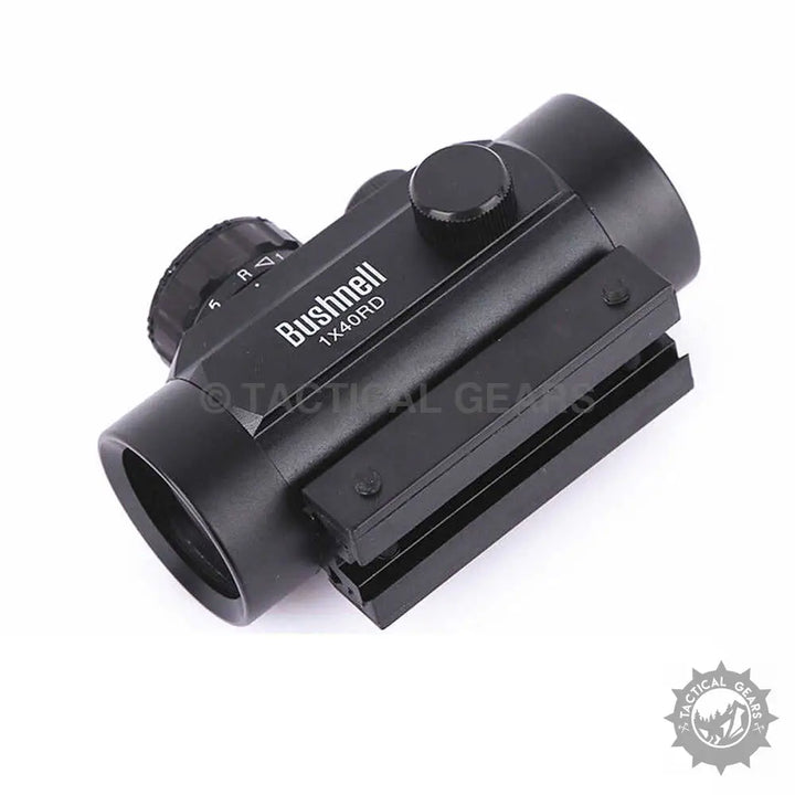Black Bushnell 1X40RD red green holographic sight with integrated mount for precise aiming