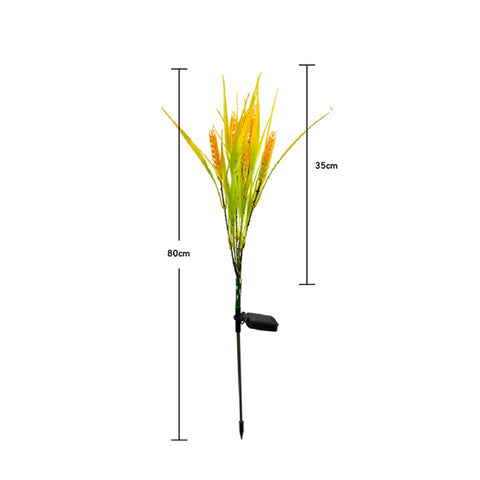 Wheat Solar Powered Garden Light resembling wheat or tall grass, 80cm long, decorative head 35cm