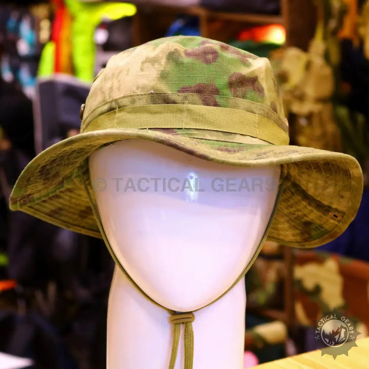 Camouflage boonie hat with wide brim and adjustable chin strap for Army Summer Hat