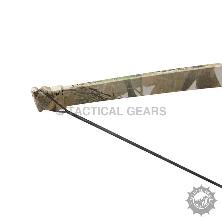 Camouflage-patterned bow with black string from Junxing Straight Bow Archery Accessories