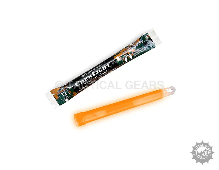 Orange glow stick and packaging for Chemlight Chemical Light Sticks, chemical light sticks