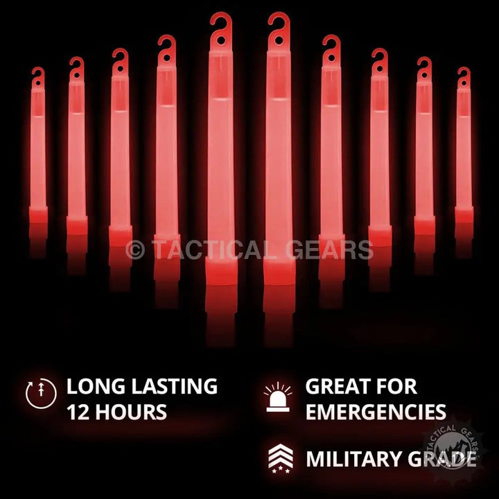 Red glow sticks with hanging hooks for Chemlight Chemical Light Sticks and chemical light needs