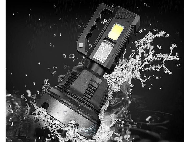 Coba 100W Long Shot Spotlight with Waterproof LED flashlight, side work light, textured grip