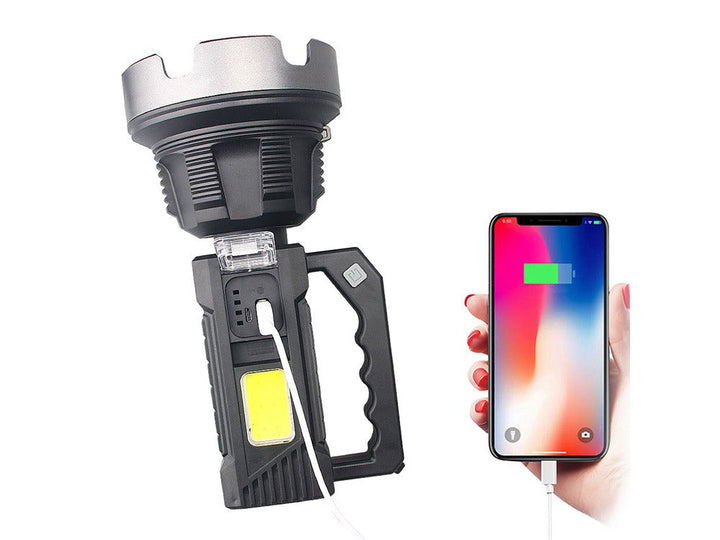 Coba 100W Long Shot Spotlight with side panel light and phone charging power bank