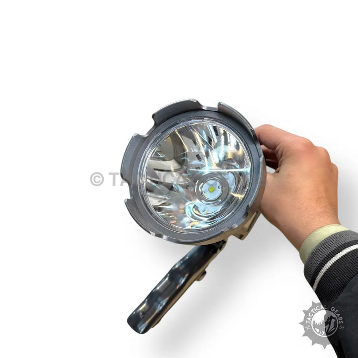 Coba 100W Long Shot Spotlight with Handheld LED and reflective interior for professional lighting