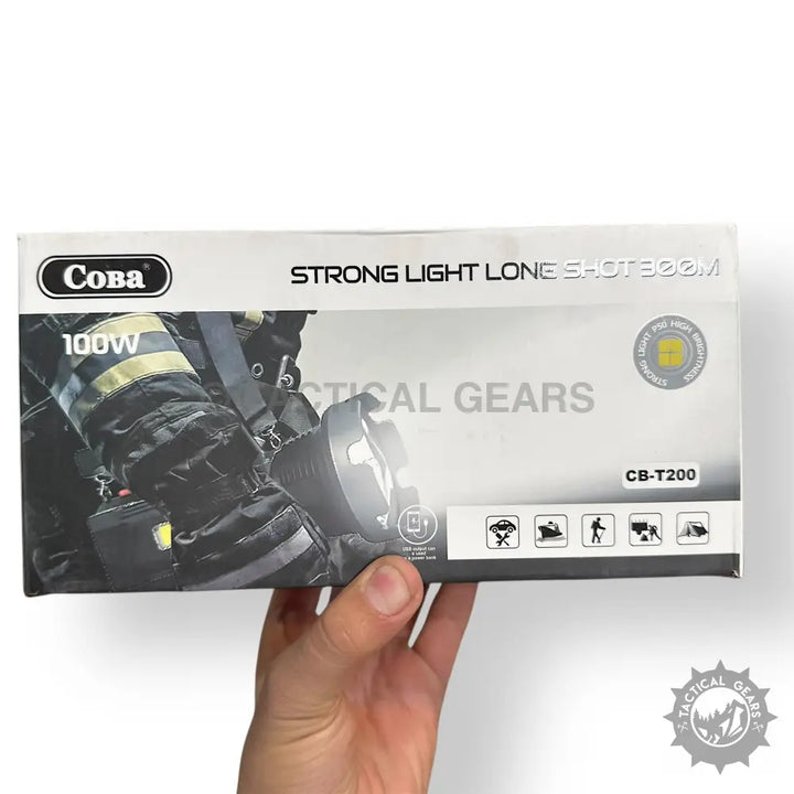 Coba 100W Long Shot Spotlight with Tripod and Side Light for outdoor use