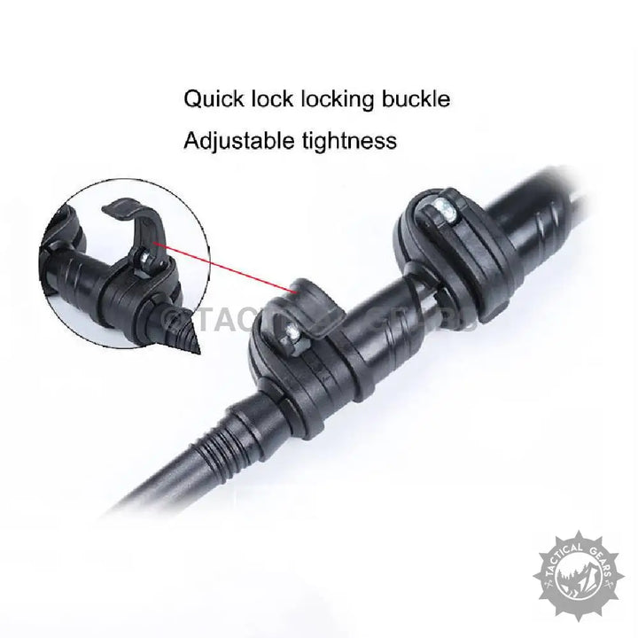 Black quick-lock adjustable buckle for pole grip on Mountaineering Hiking Stick