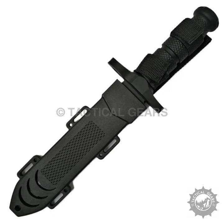 Columbia 1318A fixed blade knife with black tactical sheath and grip