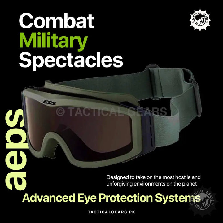 Olive green military spectacles with tinted lenses for combat military use