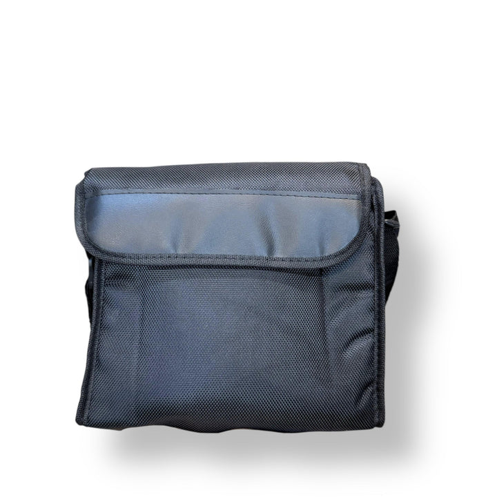 Black canvas shoulder bag with top flap for Comet 7x50 binoculars featuring diopter adjustment