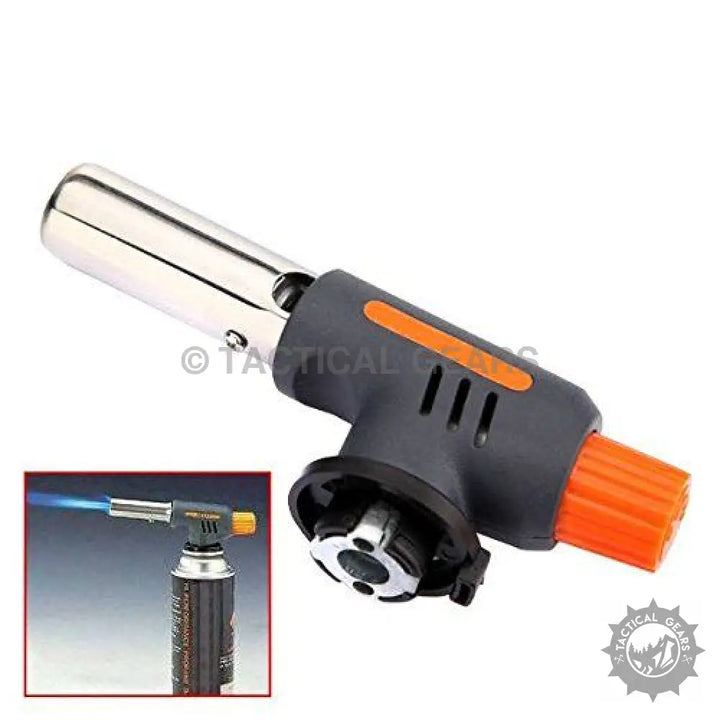 Compact butane gas torch with adjustable flame for precise use and easy attachment